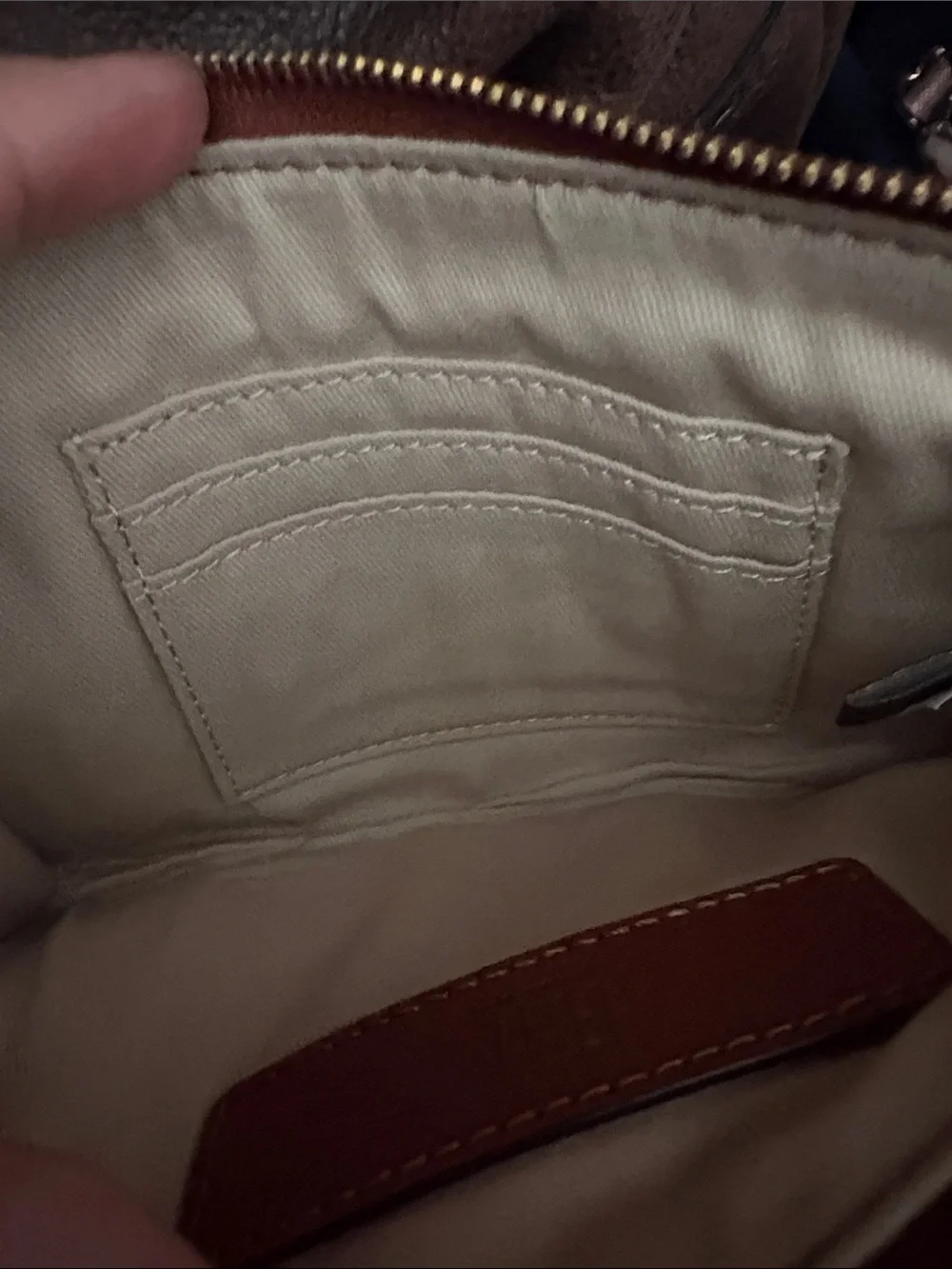 Frye Cognac Leather Wristlet Clutch
